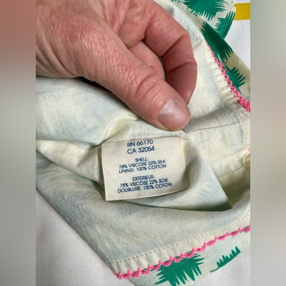 EDME & ESYLLTE for ANTHROPOLOGIE Green abstract print layered mini skirt size 6 - Picture 12 of 15